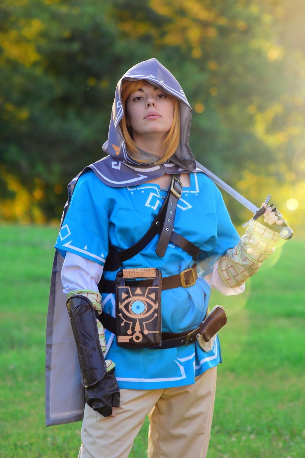 The Legend of Zelda Breath of the Wild Link Blue Tunic Cosplay Costume 3736