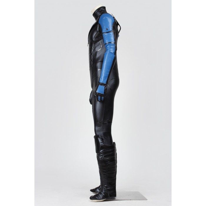 Nightwing Dick Grayson Cosplay Costume Artificial Leather Suit 3326