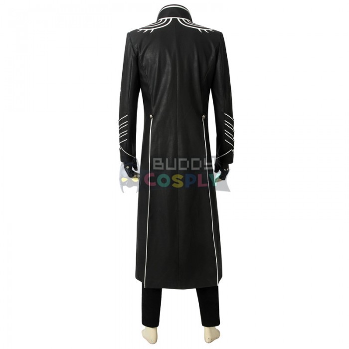 Devil May Cry 5 Vergil Cosplay Costumes Black Trench Coat Top Level  4411