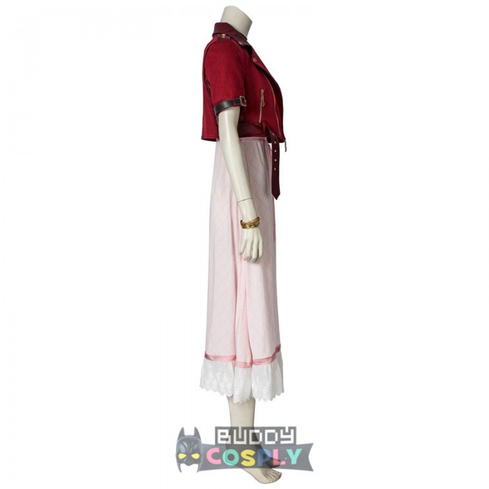 Aerith Cosplay Costumes FFVII Remake Cosplay Red and Pink Suits Top Level 4542