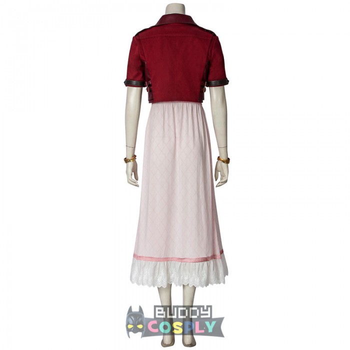 Aerith Cosplay Costumes FFVII Remake Cosplay Red and Pink Suits Top Level 4542