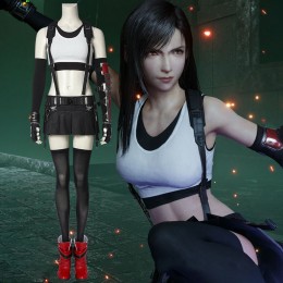 Final Fantasy VII Remake Tifa Cosplay Costumes Light Red Edition