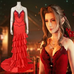 Aerith Red Dress Final Fantasy VII Remake Aerith Cosplay Costumes