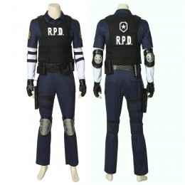 Resident Evil 2 Remake Cosplay Leon R.P.D. Suit Cosplay Costume Top Level