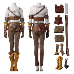 The Witcher 3 Wild Hunt Cirilla Cosplay Costume Top Level 3575 OM-119
