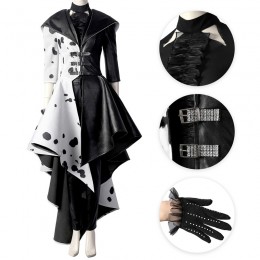Dress For Girls Halloween Party Costume Cruella De Vil Dalmatian Dress 4711
