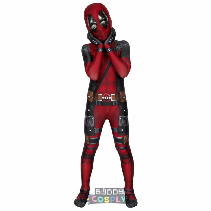 Deadpool Superhero Kids Bodysuit 3D Style Halloween Cosplay Costumes J19003AA