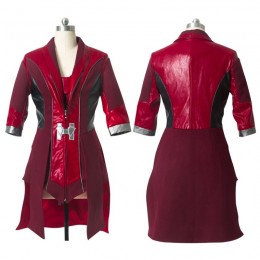 Scarlet Witch Cosplay Costume Red Leather Robe Avengers Age of Ultron Costumes