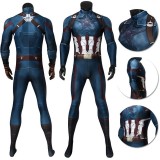 Captain America Cosplay Suit Battlefield Damaged Bodysuit Infinity War Edition J4194