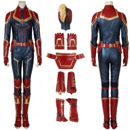 Captain Marvel Carol Danvers Costume Dark Color and Shoes Cover Cosplay Edition 4247