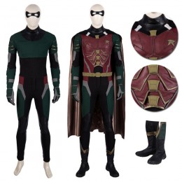 Titans Robin Cosplay Costume Dick Grayson Suit Top Level