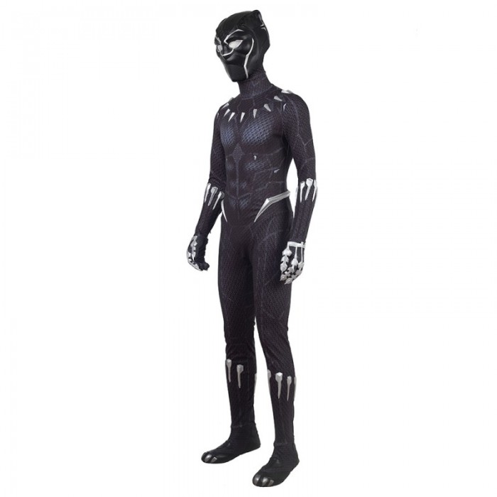Black Panther T'Challa Black Jumpsuit Cosplay Costume