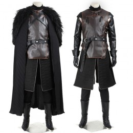 Jon Snow Night's Watch Commander Suit Cosplay Costume Game of Thrones Top Level