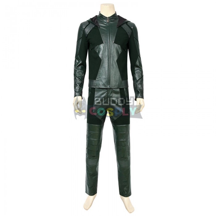 Green Arrow Costume Season 8 Oliver Queen Cosplay Suit Light Green 4507