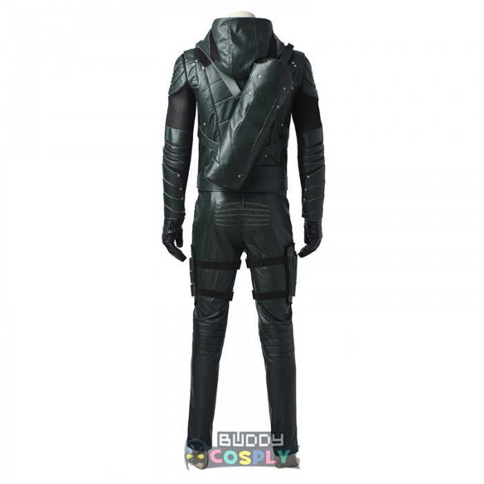 Arrow Season 5 Oliver Queen Cosplay Costume Faux Leather Edition 3435-1