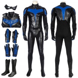 Titans Nightwing Costume Dick Grayson Leather Cosplay Suit Top Level Ver.2 4557