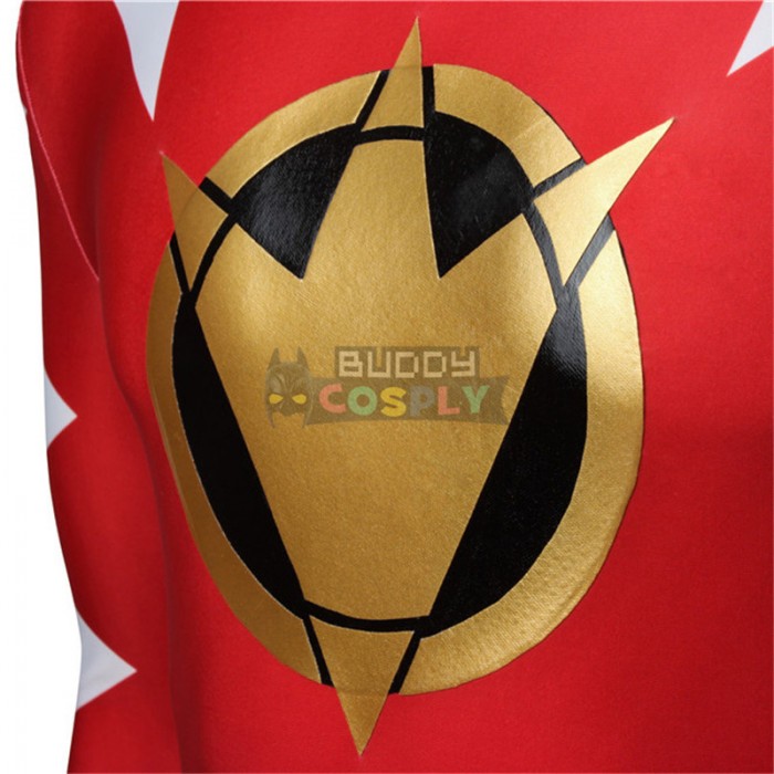 Power Rangers Red Dino Thunder Ranger Conner McKnight Cosplay Costume 4013