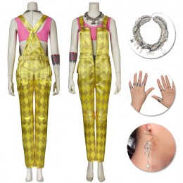 Birds of Prey Harley Quinn Cosplay Costume With Tattoo Stickers and Accessories