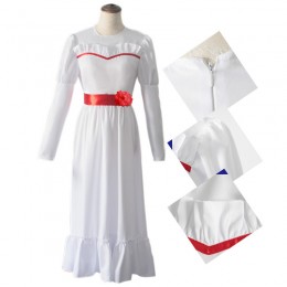 Annabelle Cosplay Costumes Classic White Dress Halloween Costumes For Women