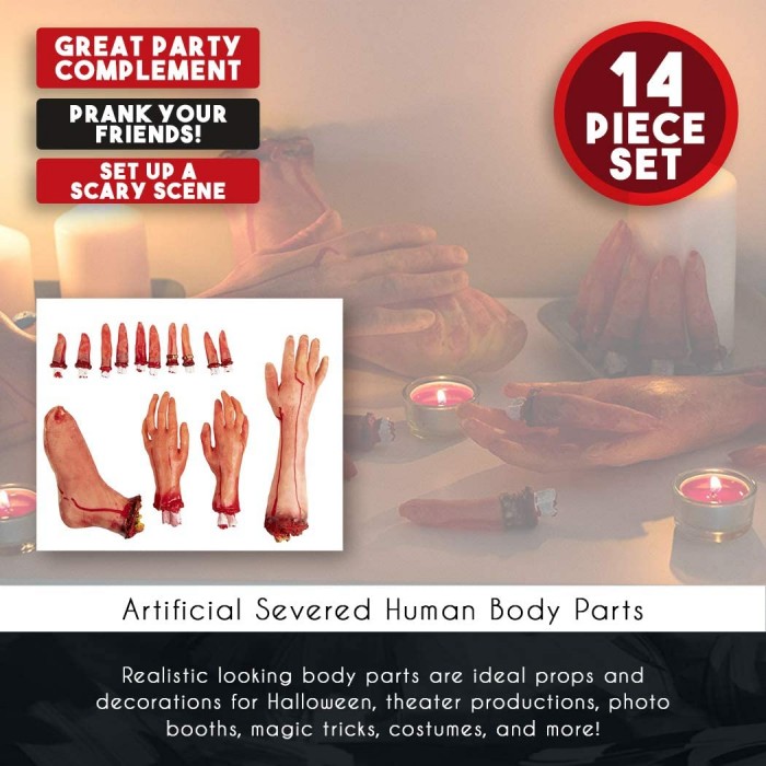 14 Pieces Bloody Human Body Parts