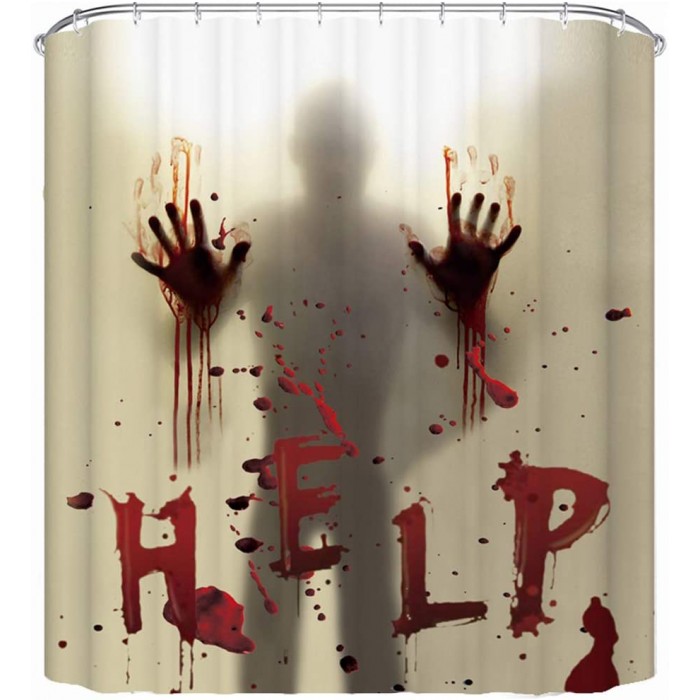 Halloween Shower Curtain Help Me with Bloody Hands