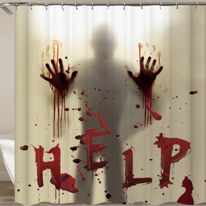 Halloween Shower Curtain Help Me with Bloody Hands