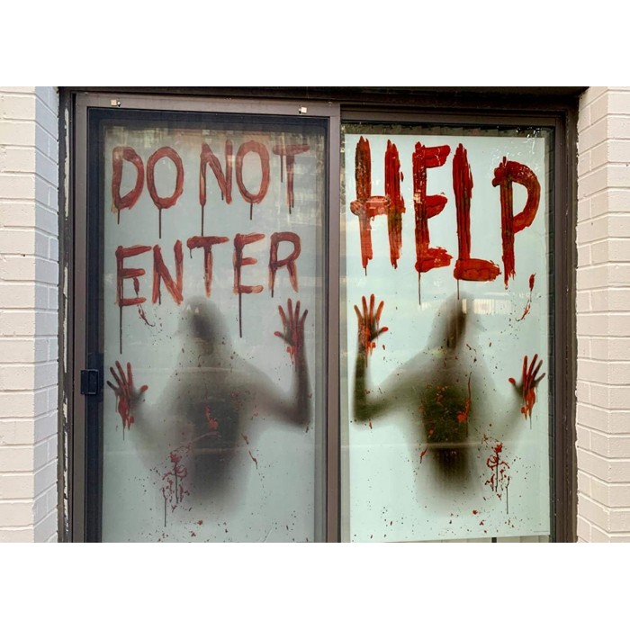 2PCS Halloween Giant Bloody Window Posters Window Clings Party Decoration