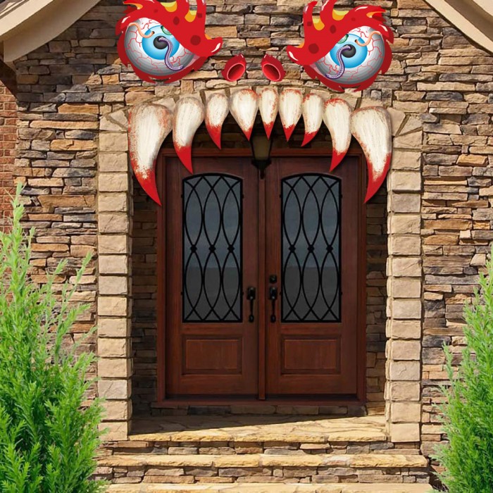 Halloween Monster Face with Eyes Nostril Fangs Outdoor Decorative
