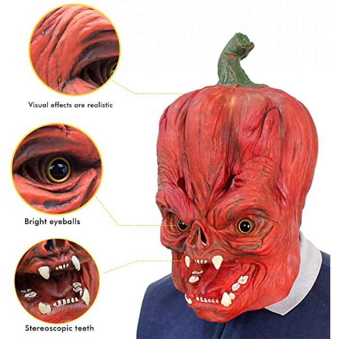 Halloween Costume Party Latex Pumpkin Head Mask