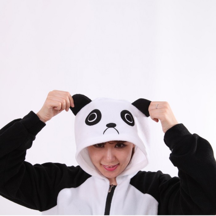 Panda Animal Kigurumi Fleece Hoodie Coat Jacket-Animal Kigurumi Coat Adult