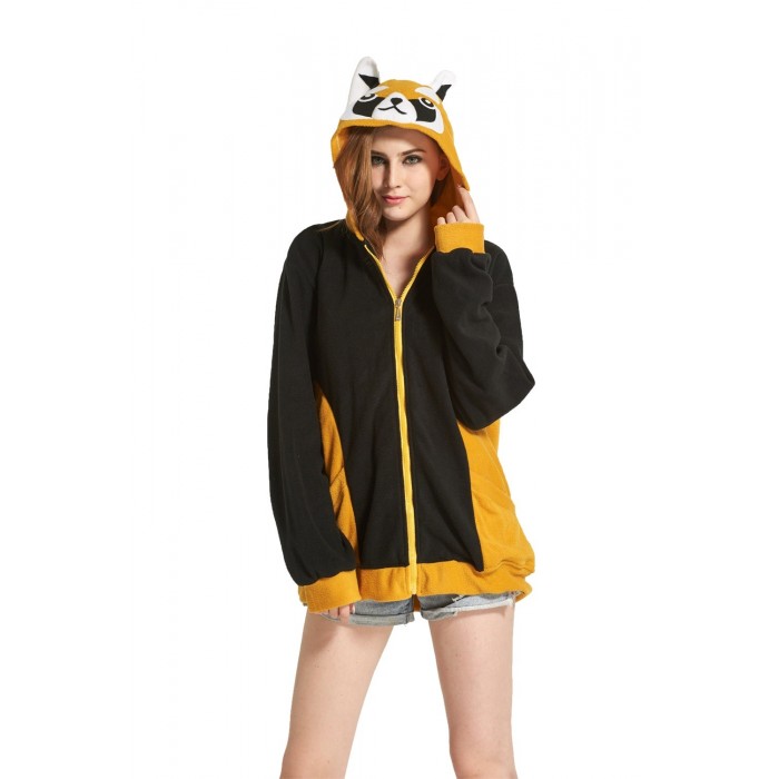 Raccoon Animal Kigurumi Fleece Hoodie Coat Jacket-Animal Kigurumi Coat Adult