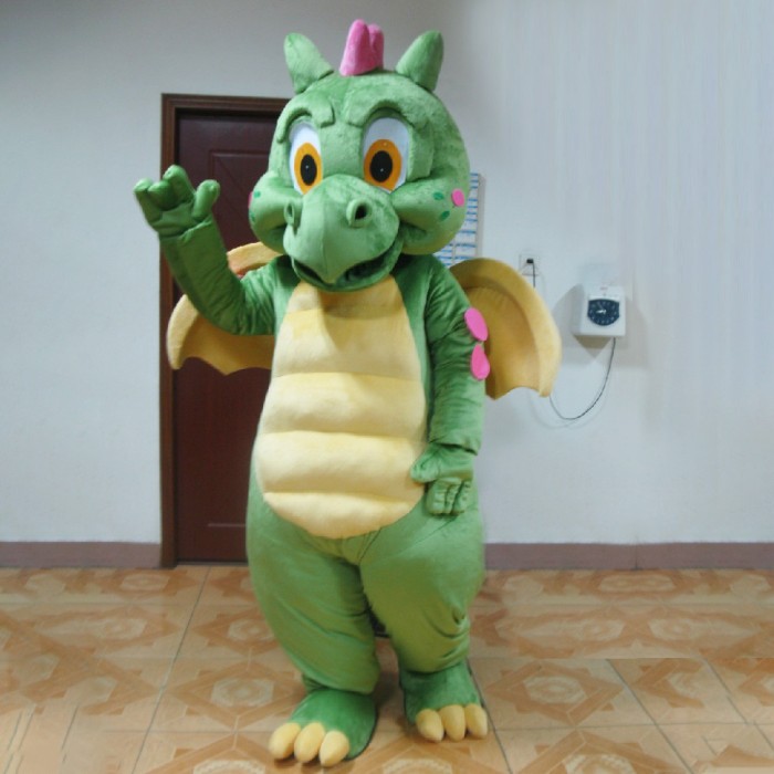 Green Dinosaur Mascot Costume for Adults Halloween Carnival Party Event