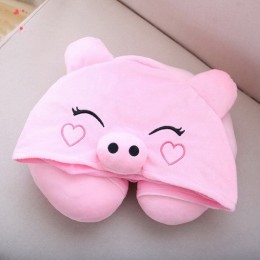 Unisex Pink Pig Neck Pillow