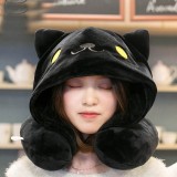 Unisex Midnight Cat Neck Pillow