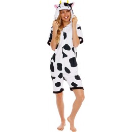 Cow Kigurumi Onesiess Pajamas Hoodie Costume Short Sleeve-Kigurumi Onesie Pajama For Adult In Summer