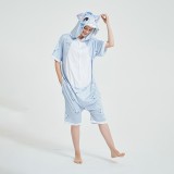 Blue Horse Pajamas Animal Onesies Hoodie Kigurumi Short Sleeve Costume-Kigurumi Onesie Pajama For Adult In Summer