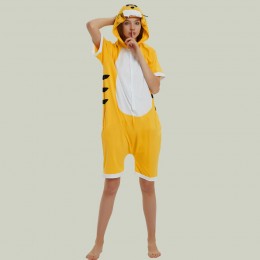 Tiger Pajamas Animal Onesies Hoodie Kigurumi Short Sleeve Costume-Kigurumi Onesie Pajama For Adult In Summer