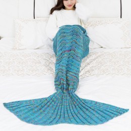 Unisex Handmade Mermaid Tail Blanket 100% Knitting Polyster Style02