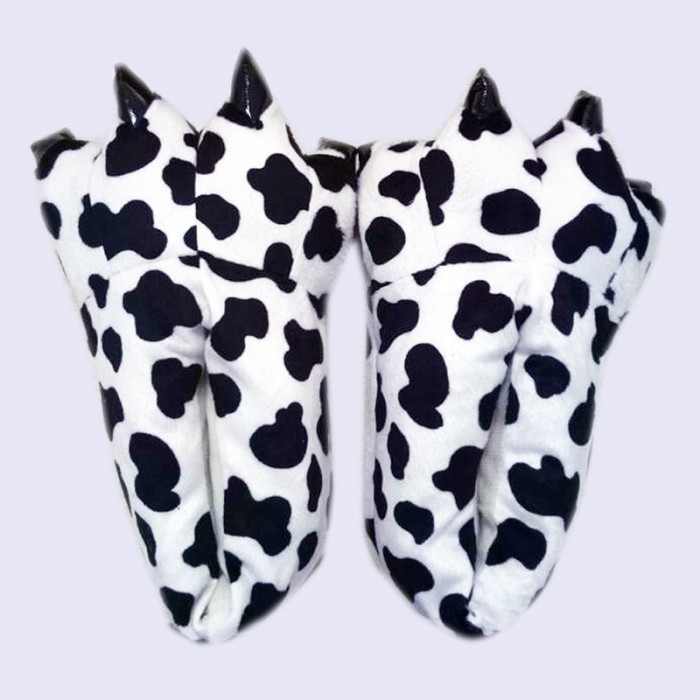 Unisex White cow Animal Onesies Kigurumi slippers shoes