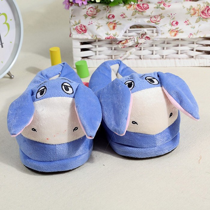 Unisex Blue Animal warm shoes plush slippers