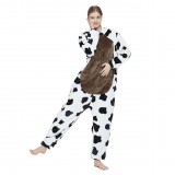 Black and White Cow Unisex One-piece Pajamas
