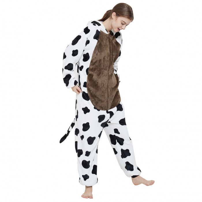 Black and White Cow Unisex One-piece Pajamas