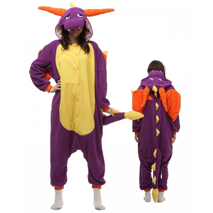 Purple Dragon Kigurumi Onesies Pajamas