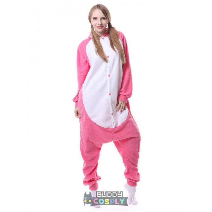 Pink Rabbit Kigurumi Onesies Animal Pajamass