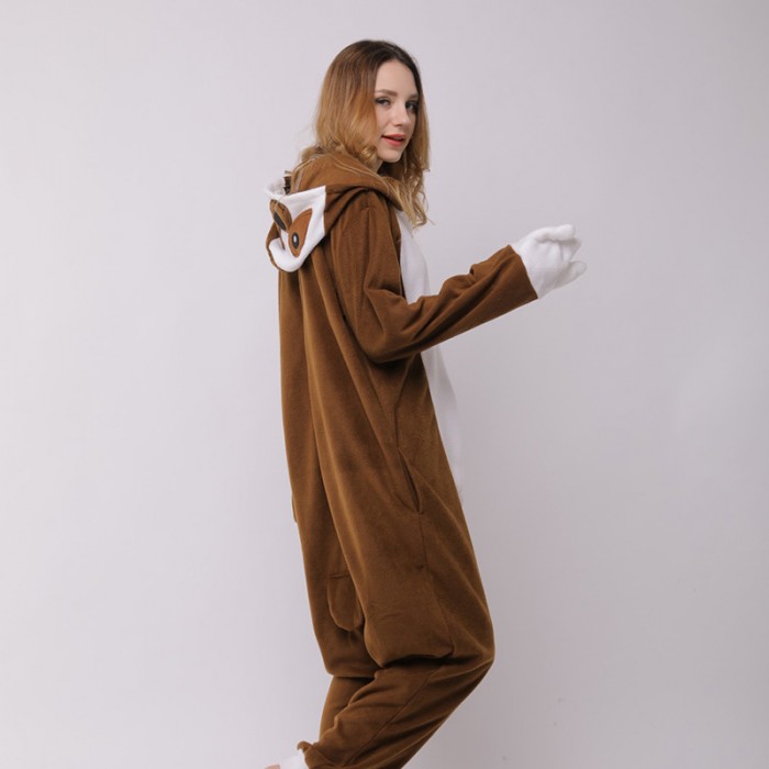 Dark Sloth Cartoon Animal One-piece Pajamas
