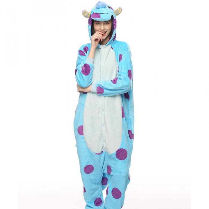 Light-Blue Cow Pajamas Animal Onesies