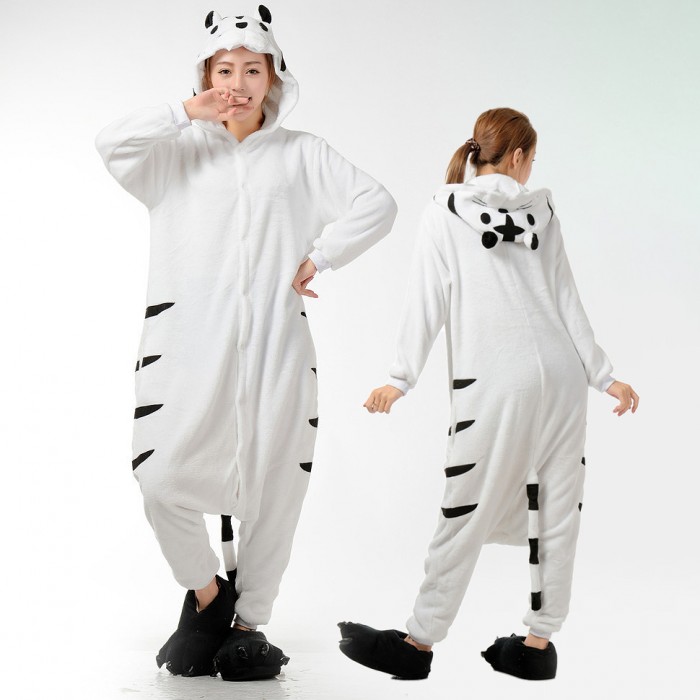 White Tiger Kigurumi Onesies Pajamas