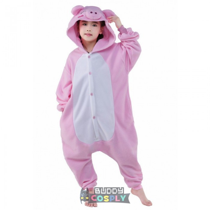 Pink Pig Kids Animal Onesie Pajamas