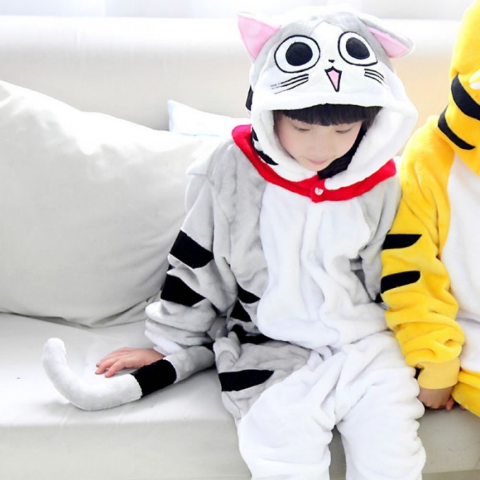 Cat/Tiger Kids Animal Onesie Pajamas