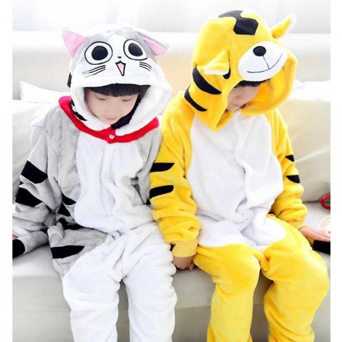 Cat/Tiger Kids Animal Onesie Pajamas